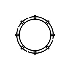 Outline circular bamboo frame with connecting segments circle