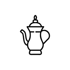 Outline icon a traditional Japanese teapot kyusu ceramic