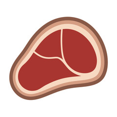 Raw Beef Steak Cutout with Marbling and Fat Layers on White meat food