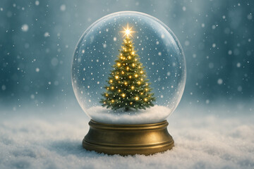 christmas tree in snow