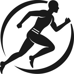 silhouette of a man running on a treadmill