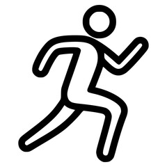 Running icon in vector style for fitness and health applications