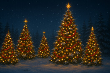 christmas tree in the night