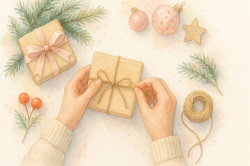 christmas decoration on wooden background