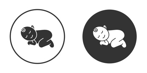 Sleeping baby icon for web, mobile and infographics.