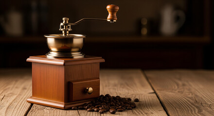  Vintage Manual Coffee Grinder with Beans