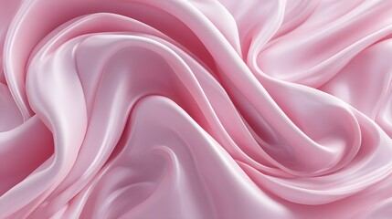 Fototapeta premium Close-up view of pink silk fabric folds.
