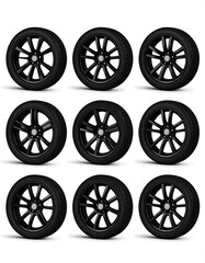 Fototapeta premium Black alloy wheels, various designs