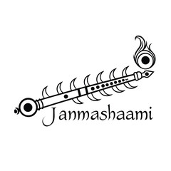 colorful-krishna-flute-with-peacock-feather-and-fl.eps