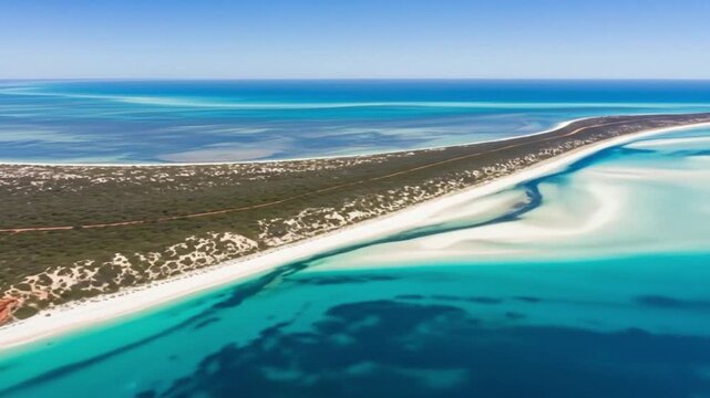 Persons turquoise Western Australia bay showcases coastal views. Perfect for travel brochures, websites, social media posts, and digital marketing campaigns.