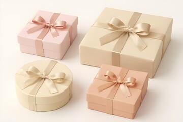 white gift box with ribbon