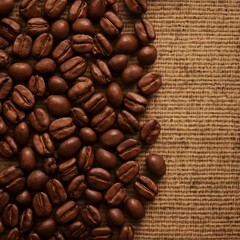 coffee beans on burlap