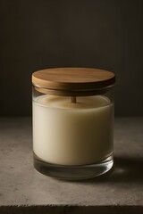 cosmetic cream and candle