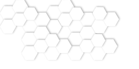 Abstract geometric technology 3d white bright hexagon polygonal honeycomb luxury pattern vector background.	