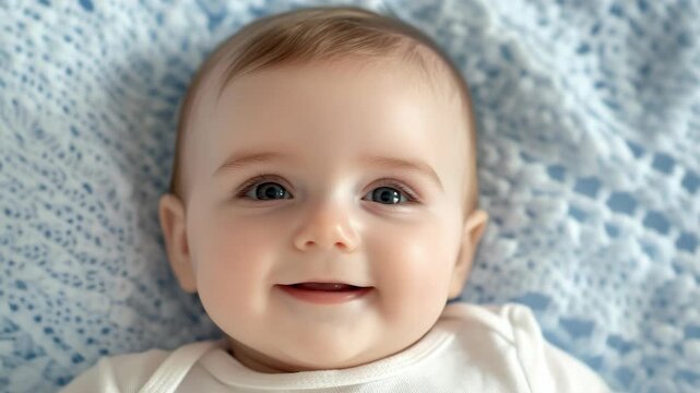 The image portrays a baby's innocent smile, capturing the pure joy and contentment of childhood.
