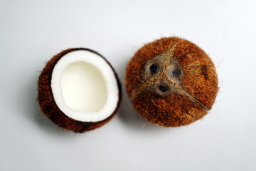High Quality Coconut Shell on White.