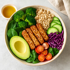 fried chicken with vegetables