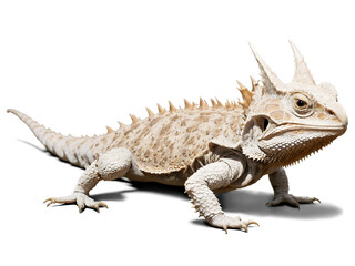 Fototapeta premium 3d illustration of a horned lizard isolated on transparent background