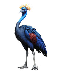Fototapeta premium 3d illustration of a blue crowned bird isolated on transparent background