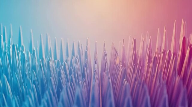Triangular prism soundwaves rising and falling with a shifting color gradient - geometric animation.