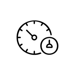 Outline clock icon with smaller clock symbol time