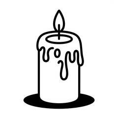 candle with a candle illustration vector style coloring page