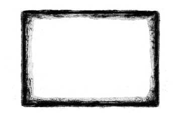 Black grunge frame is decorating transparent background