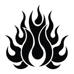 Black tribal flame design abstract graphic element fire