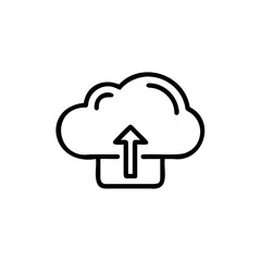 Outline icon cloud upload symbol on data transfer
