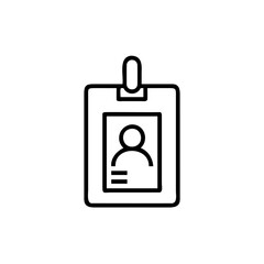 Outline icon employee id badge with person silhouette vector