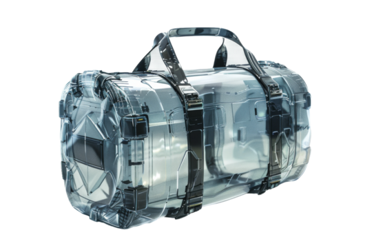 High-resolution sci-fi bag isolated on a transparent backdrop for visuals