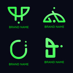 Abstract geometric gradient vectors for a modern business logo set