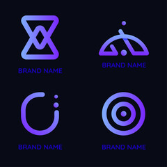 Set of creative abstract technology vectors for a modern logo