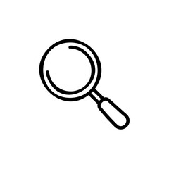 Outline magnifying glass icon on search symbol