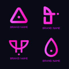 Modern abstract pink gradient vectors, a creative company logo set.