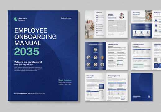 Employee Onboarding Brochure, Staff Handbook & Welcome Guide Template