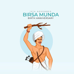 Birsa munda illustration vector