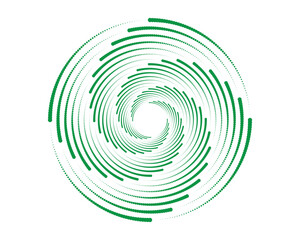 Minimal Green Halftone Circular Pattern – Futuristic Swirl Element for Digital Design and Motion Graphics

