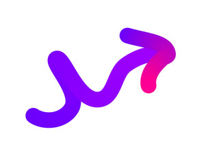Wavy Gradient Arrow with Elegant Curves – Colorful Abstract Symbol for Digital Designs