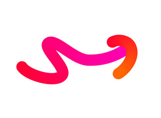 Wavy Gradient Arrow with Elegant Curves – Colorful Abstract Symbol for Digital Designs