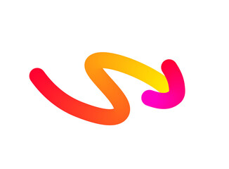 Curved Gradient Arrow with Soft Color Transition – Minimalist Direction Icon for Infographics