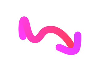 Wavy Gradient Arrow with Elegant Curves &ndash; Colorful Abstract Symbol for Digital Designs
