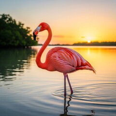 Fototapeta premium flamingo in the water