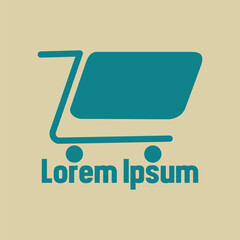 Vector illustration of a minimalist shopping trolley on an isolated background.