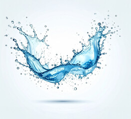 Water splash isolated on white background
