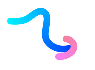 Wavy Gradient Arrow with Elegant Curves – Colorful Abstract Symbol for Digital Designs