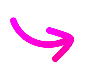 Stylized Curved Arrow with Smooth Gradient Colors – Transparent Design Element for UI/UX