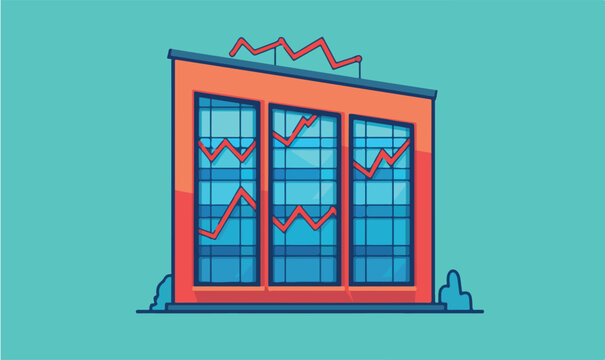 Worried investors watch stock market charts plummet in bright modern office building, financial crisis