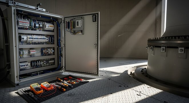 Electrical panel repair inside wind turbine