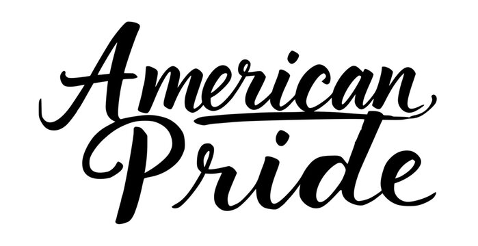 Bold 'American Pride' Text in Black Calligraphy